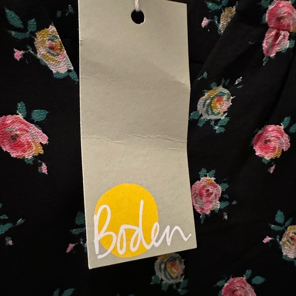 Boden yolk black floral midi dress sz 4 - Picture 5 of 7